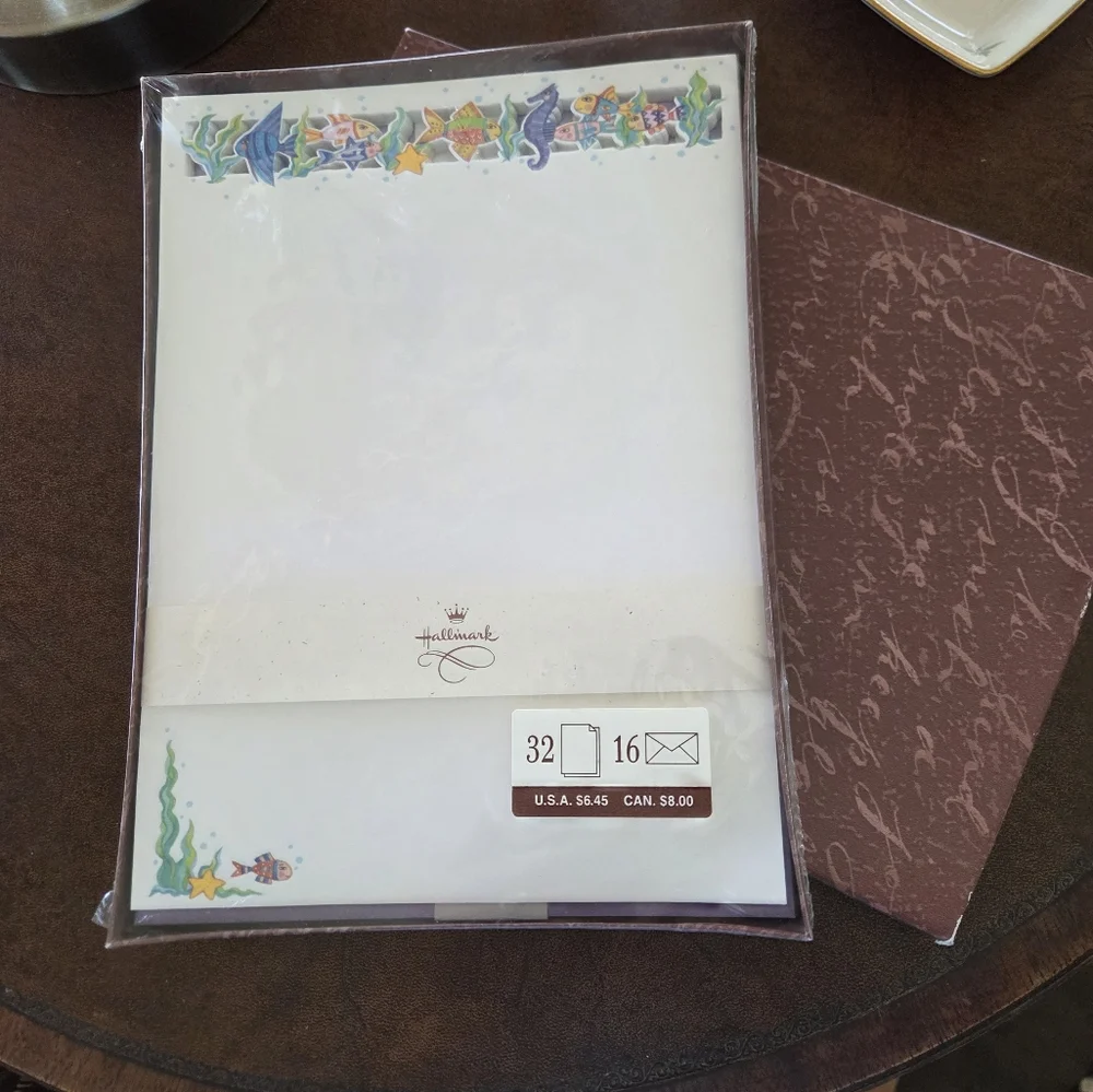Vintage Hallmark Laser Cut Sea Life Stationary Sealed New Old Stock